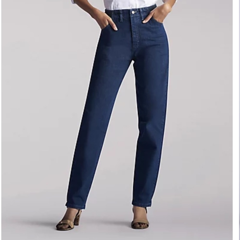LEE WOMEN’S SIDE ELASTIC JEAN Blue Size 4 Petite